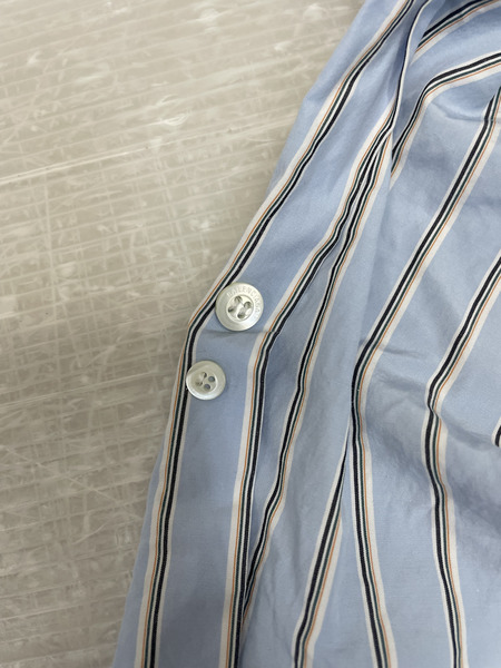 BALENCIAGA 18ss ニュースウィング バックロゴストライプシャツ 34 520497 TBM02