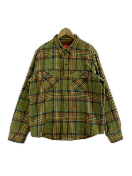 Supreme 長袖シャツ Pile Lined Plaid Flannel Shirt L