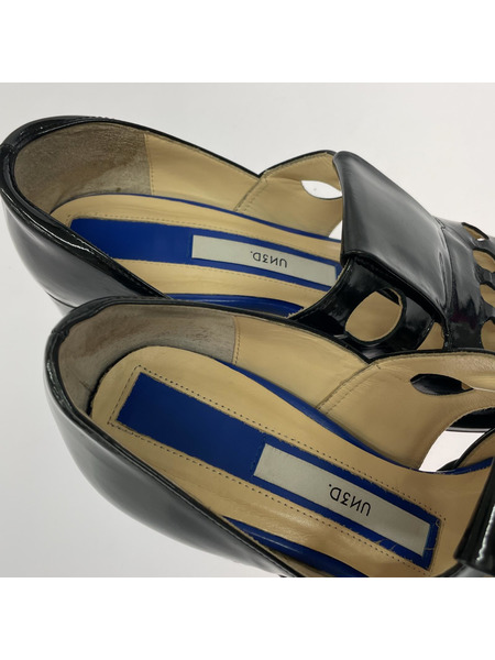 UN3D. PUNCHING MANNISH SHOES エナメルシューズ 37 ブラック