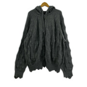 パーカー(ジップアップ) MADFRENZY SPIKED ZIP UP HOODIE  グレー