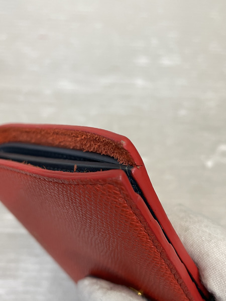 CELINE ミディアムストラップウォレット 赤×グレー
