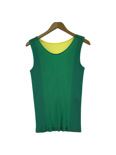 PLEATS PLEASE タンクトップ グリーン