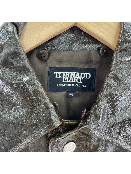 TORNADO MART 00s Y2K レザー トラッカージャケット M ブラウン