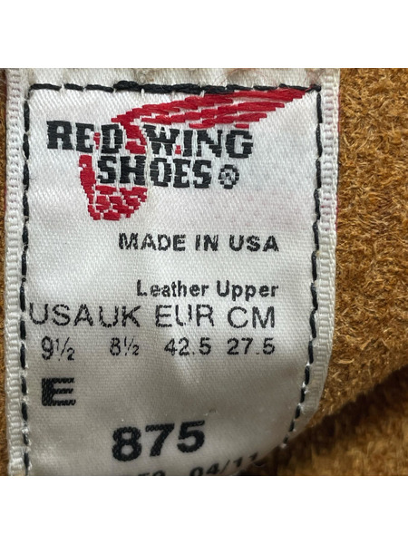 RED WING Classic Moc 875 ブラウン (9 1/2E)