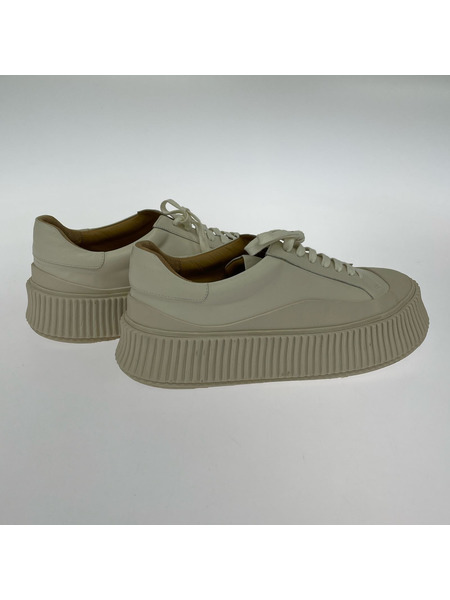 JIL SANDER スニーカー 厚底 ホワイトレザー スニーカー