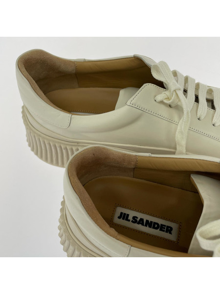 JIL SANDER スニーカー 厚底 ホワイトレザー スニーカー