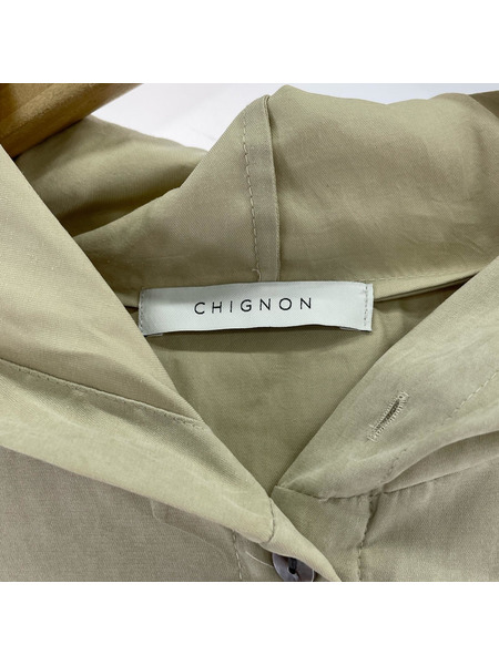 長袖シャツ CHIGNON フェイクスウェードフーディーシャツ[値下]