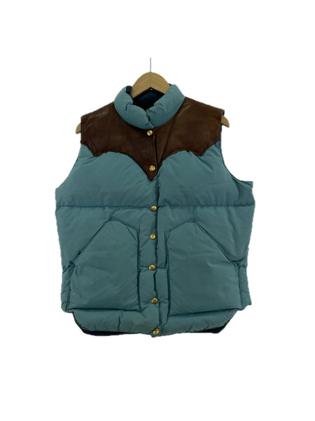 OLD・VINTAGE ジレ・ベスト 70s Rocky Mountain レザーヨーク 薄青