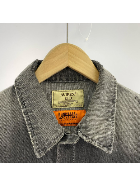UNIVERSAL OVERALL25SS×AVIREX/デニムカバーオールバック刺繍ダメージ加工