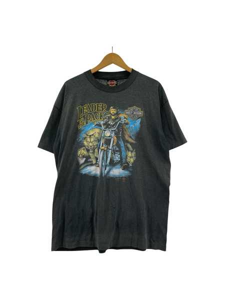 Harley-Davidson  80s~90s 3D emblem S/SプリントTee (XL)[値下]