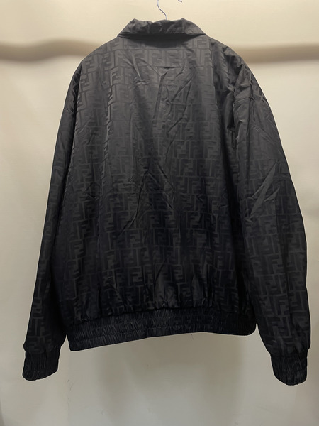 FENDI 25AW FFモノグラム ナイロンボンバージャケット 48 黒