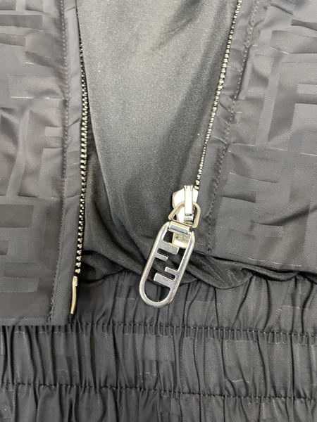 FENDI 25AW FFモノグラム ナイロンボンバージャケット 48 黒