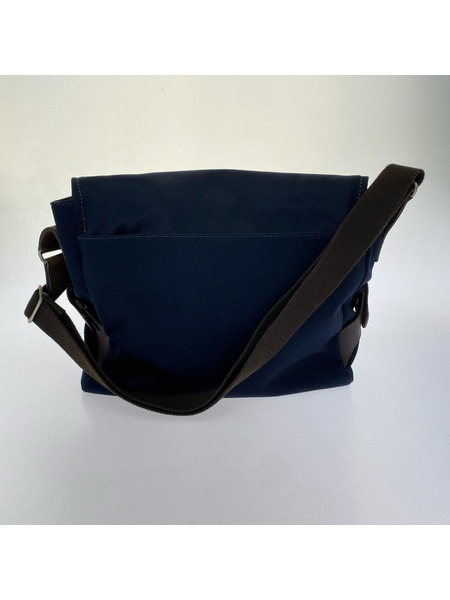 LANVIN ショルダーバッグ 紺 レザー切替