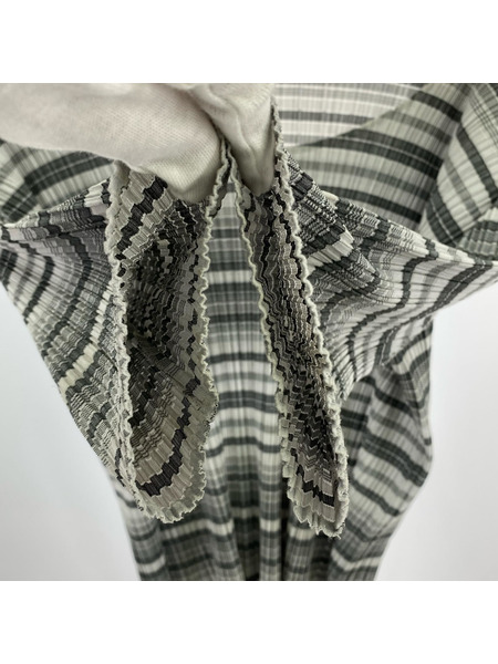 PLEATS PLEASE ISSEY MIYAKE ボーダープリーツカットソー 3 グレー