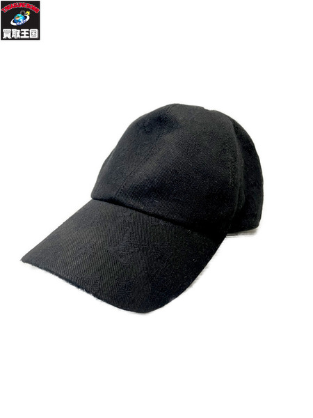 LOUIS VUITTON モノグラム エッセンシャル ロゴジャガードキャップ ブラック 60[値下]