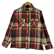 A BATHING APE 長袖シャツ エルボーパッチ チェックネルシャツ (S)