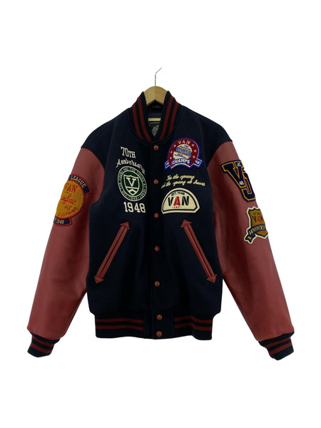 今ならほぼ即納！ ジャケット レザーワッペンスタジャン ANNIVERSARY 70th V.A.N ウェア
