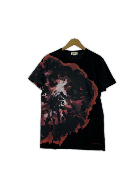 Alexander McQueen 半袖Tシャツ・カットソー Black Ink Floral Tee/S