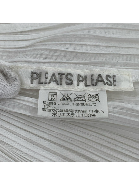 PLEATS PLEASE ソノ他 プリーツ ノースリーブ パンチング 白 (3)