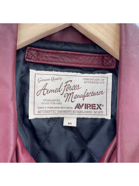 AVIREX レザージャケット ホースレザー ダブル (M) 赤