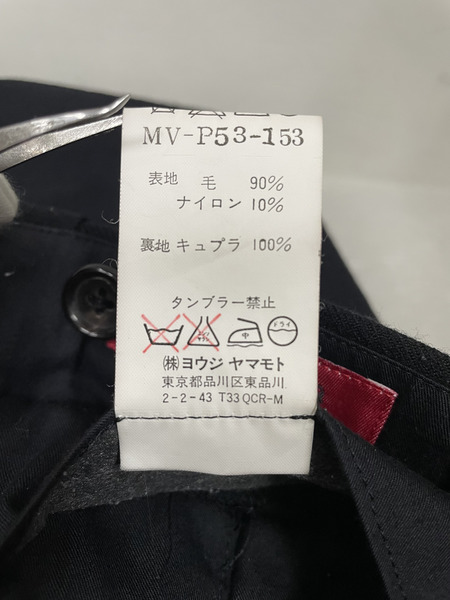 Y's for men 赤タグ サイドアジャスター ウールスラックス 3 ブラック MV-P53-153