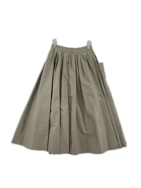 FOXEY ヒザ丈スカート シルク プリーツスカート ベージュ