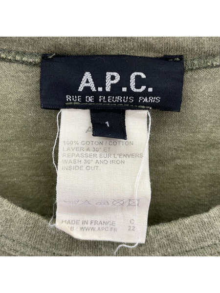 A.P.C. 半袖Tシャツ・カットソー 90s S/Sカットソー カーキ (1)