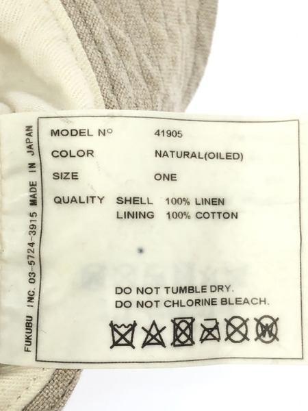 YAECA WRITE HAT-HIGH NATURAL OILED オイルドリネンハット ONE 41905[値下]