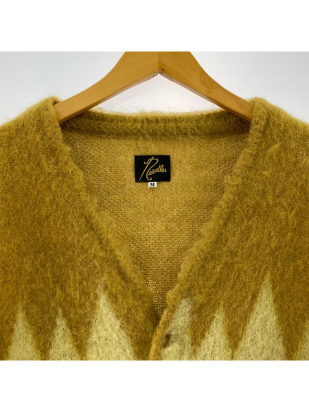 Needles カーディガン モヘアカーディガン イエロー