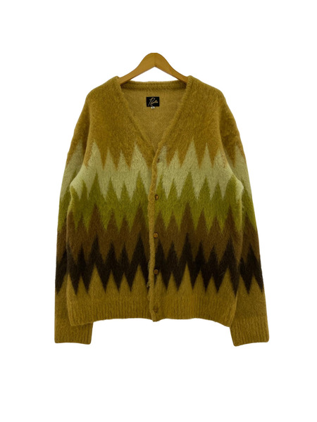 Needles カーディガン モヘアカーディガン イエロー