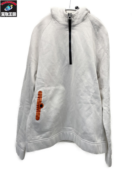 HERMES セリエ フィット ハーフジップパーカー S アイボリー