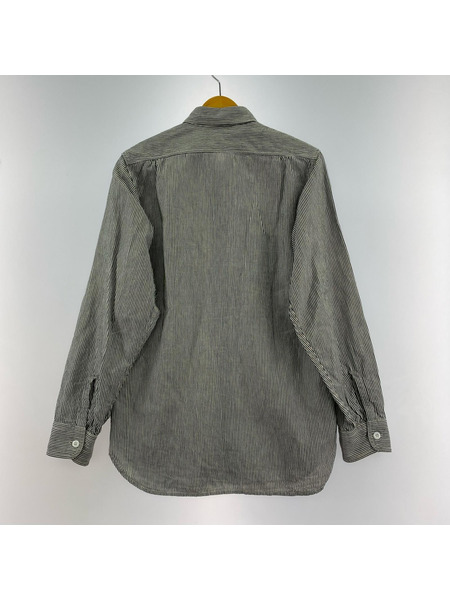 長袖シャツ ATLAST&CO ヒッコリー ワークシャツ 14 1/2 白 黒