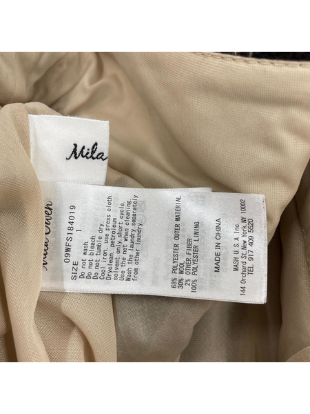 Mila Owen ロングスカート ウールスカート/BEG/チェック柄