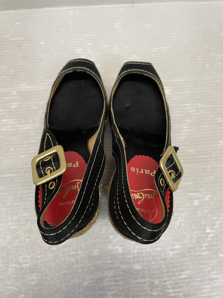 C.Louboutin MENORCA ウェッジソールサンダル 35 ブラック[値下]