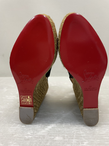 C.Louboutin MENORCA ウェッジソールサンダル 35 ブラック[値下]