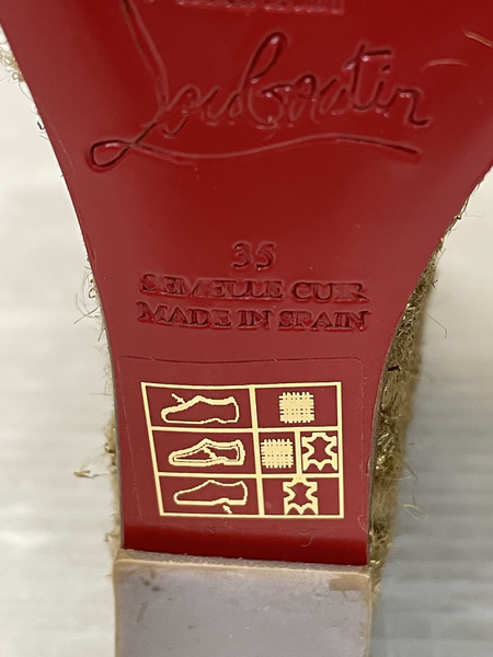 C.Louboutin MENORCA ウェッジソールサンダル 35 ブラック[値下]