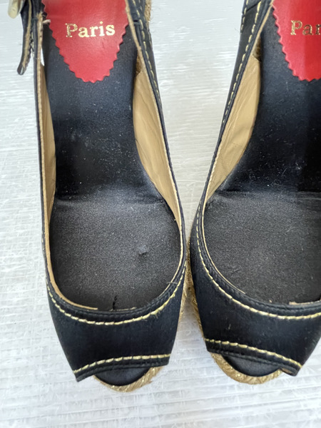C.Louboutin MENORCA ウェッジソールサンダル 35 ブラック[値下]