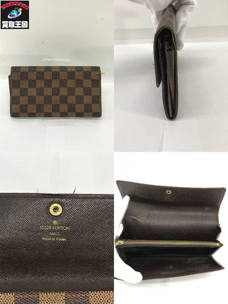 LV 長財布 ダミエ ポルトフォイユ サラ 茶