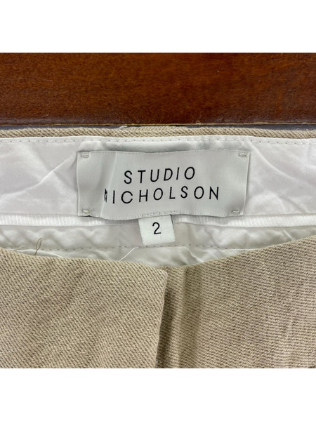STUDIO NICHOLSON POINT SNW WOOL TWILL スラックス 2 ベージュ