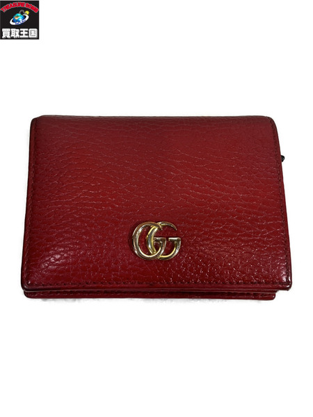 GUCCI GGマーモントコンパクトウォレット/RED