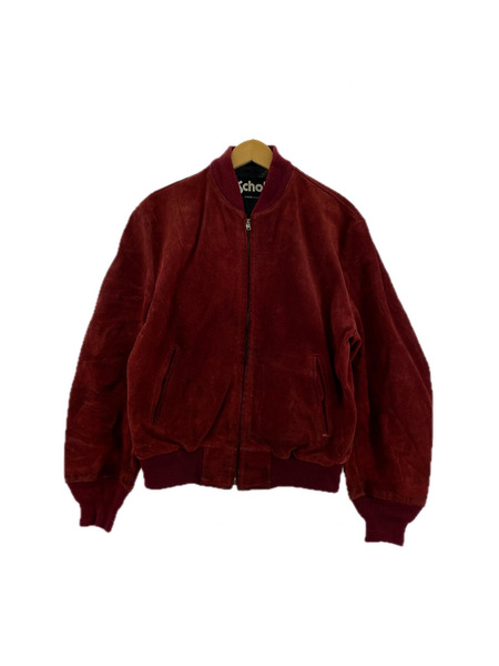 schott レザージャケット スウェードブルゾン(40)赤系