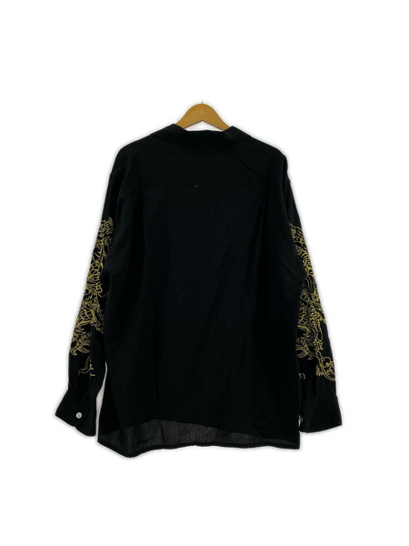 WACKO MARIA 長袖シャツ TIM LEHI 龍刺繍 黒 (L)