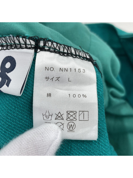 9090 ペイント加工ワイドデニムパンツ L GRN[値下]