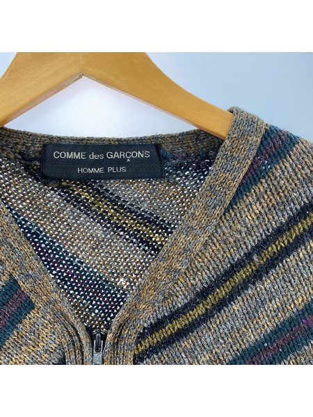 COMME des GARCONS カーディガン 90s 総柄ウールジップジャケット FN-040350