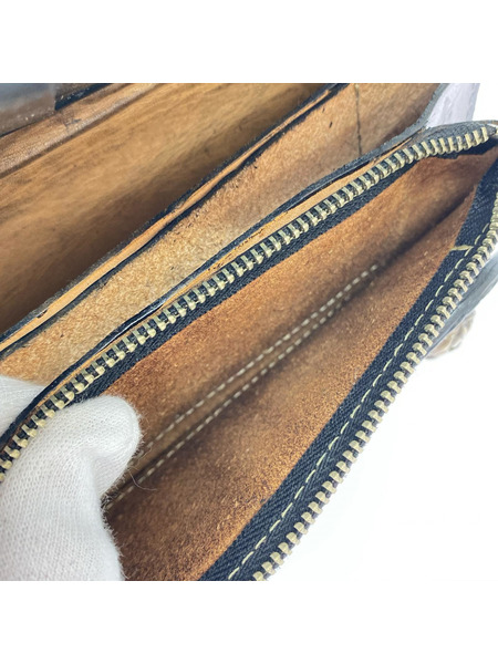 A＆G レザーロングウォレット ブラック