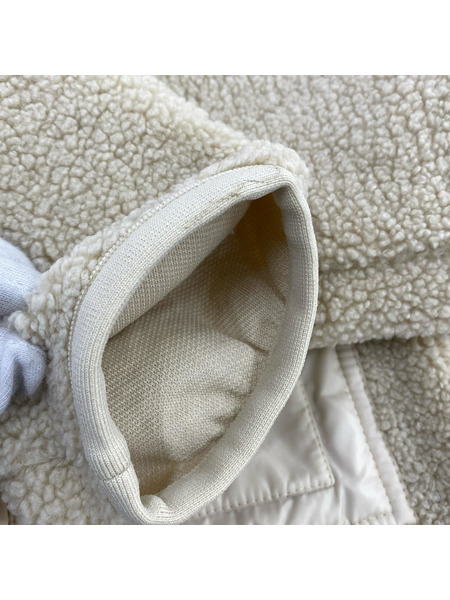 MONCLER ZIP UP CARDIGAN ボアフリースジャケット M アイボリー