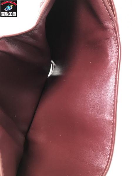  BOTTEGA VENETTA ボッテガベネタ マキシイントレチャート コンパクトウォレット レッド レザー 折りたたみ サイフ 財布