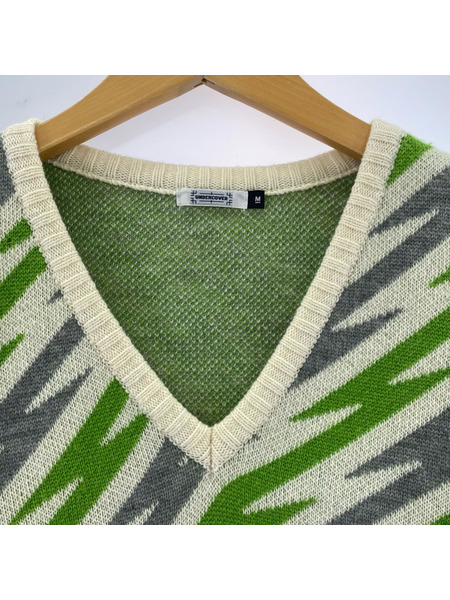 UNDERCOVER ニット・セーター DAVF期 イナズマ サンダー 白緑 (M)