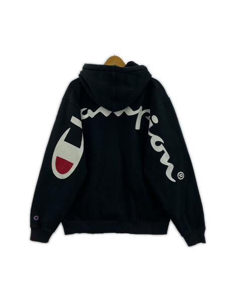 Supreme パーカー ×champion ブラック (XL)