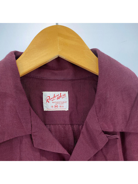 OLD・VINTAGE 長袖シャツ 50s RANDOM WEAR オープンカラーレーヨンシャツ ボルドー